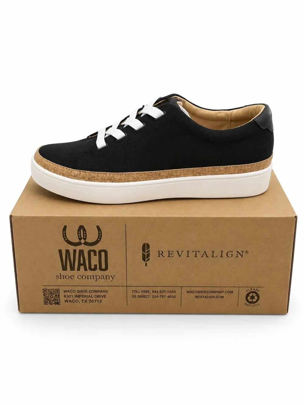 Revitalign Black Canvas Lace Up Slip On Comfort Sneakers NIB Womens Sizes 7-11